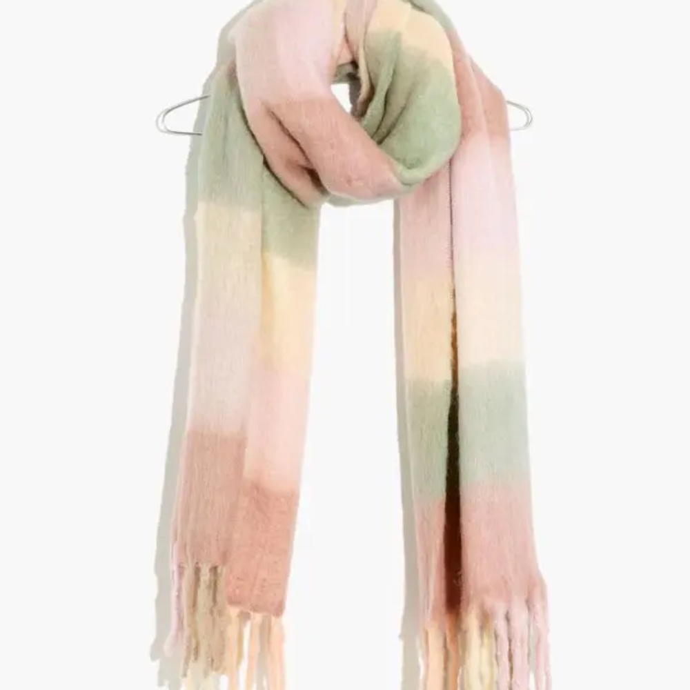 Madewell Brushed Plaid Scarf in Heather Lavender